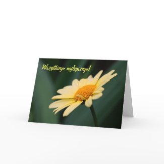 Polish Birthday Card Sto Lat Daisy Flower Photo card