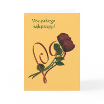 Polish Birthday Card Sto Lat Red Roses Heart by SmilinEyesTreasures Polish Birthday Card Sto Lat Red Roses Heart