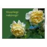 Polish Birthday Sto Lat Yellow Roses Card