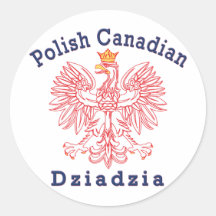Polish Canadian Eagle Dziadzia Round Sticker