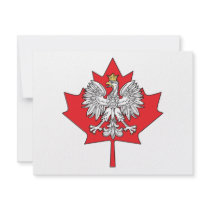 Polish Canadian Maple Leaf invitations