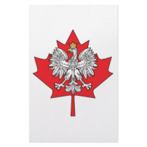 Polish Canadian Maple Leaf Custom Stationery