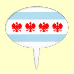 Polish Chicago Flag cake picks