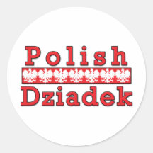 Polish Dziadek Eagles Round Sticker