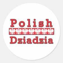 Polish Dziadzia Eagles Round Sticker