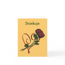 Polish Dziekuje Thank You Card Red Roses Heart by SmilinEyesTreasures Polish Dziekuje Thank You Card Red Roses Heart