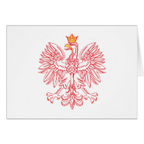 Polish Eagle Outlined In Red cards