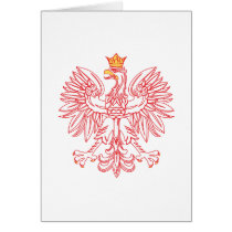 Polish Eagle Outlined In Red cards