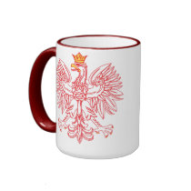 Polish Eagle Outlined In Red Mug