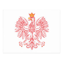 Polish Eagle Outlined In Red Post Cards