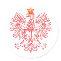 Polish Eagle Outlined In Red stickers