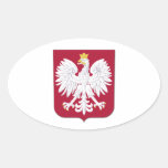 Polish Eagle Red Shield Oval Sticker