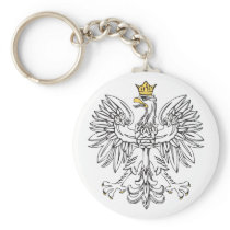 Polish Eagle With Gold Crown Key Chains