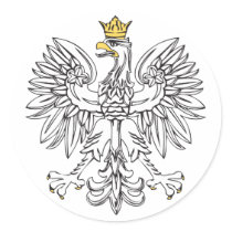 Polish Eagle With Gold Crown stickers by PolishHeritage Polish Eagle With Gold Crown stickers