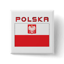 Polish Falcon Flag With Polska Buttons