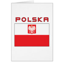 Polish Falcon Flag With Polska Cards