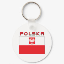Polish Falcon Flag With Polska keychains by PolishHeritage Polish Falcon Flag With Polska keychains