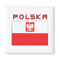 Polish Falcon Flag With Polska Fridge Magnet