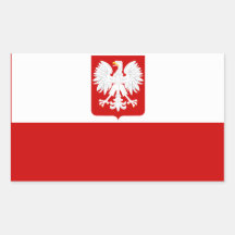 Polish Flag Coat of Arms Rectangular Sticker