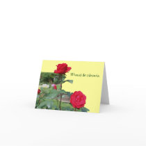 Polish Get Well Red Roses Flower Photo Note Card by SmilinEyesTreasures Polish Get Well Red Roses Flower Photo Note Card