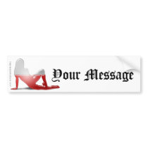 Polish Girl Silhouette Flag Bumper Sticker