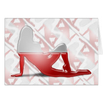 Polish Girl Silhouette Flag Card