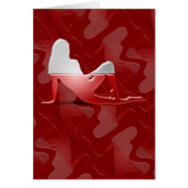 Polish Girl Silhouette Flag Greeting Card