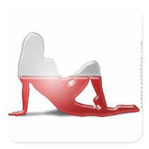 Polish Girl Silhouette Flag Stickers