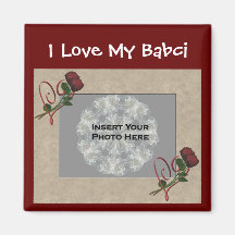 Polish Grandmother Love Babci Roses Hearts Magnet
