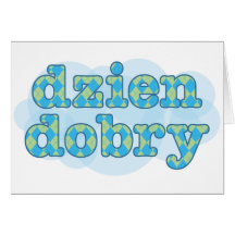 polish Hello - dzien dobry argyle Cards