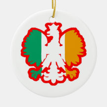 POLISH/IRISH FLAG CHRISTMAS ORNAMENTS