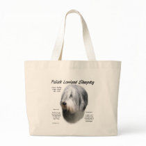 Polish Lowland Sheepdog History Design Canvas Bags