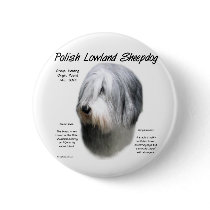 Polish Lowland Sheepdog History Design buttons