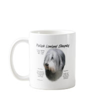 Polish Lowland Sheepdog History Design mugs by GreyWolfCreation Polish Lowland Sheepdog History Design mugs