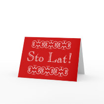 Polish Sto Lat Birthday Greeting Card by SmilinEyesTreasures Polish Sto Lat Birthday Greeting Card