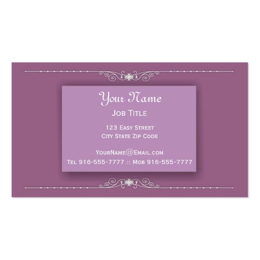 Polished Business Cards Purple (front side)