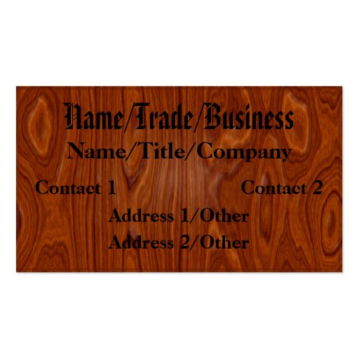 Polished Hardwood Business Card (front side)