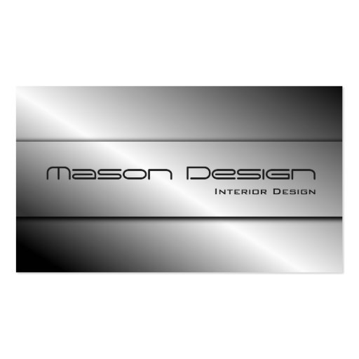 Polished Silver Modern Design Business Card (front side)