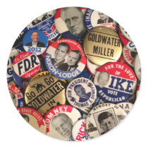 Political Buttons Round Stickers