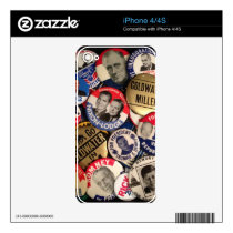 Political Buttons Skins For iPhone 4