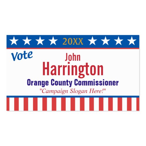 Political Campaign Business Card (Vote) (front side)