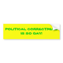 POLITICAL CORRECTNESS IS SO GAY! bumper stickers