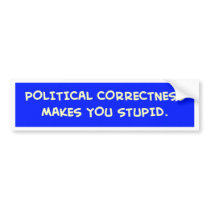 POLITICAL CORRECTNESS MAKES YOU STUPID bumper stickers