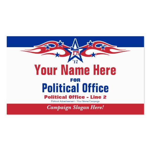 Political Election Campaign Card - Democrat Business Card Template (front side)