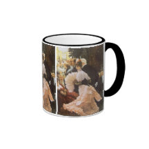 Political Lady by James Tissot, Vintage Victorian Coffee Mug