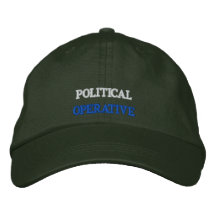 POLITICAL OPERATIVE EMBROIDERED BASEBALL CAP