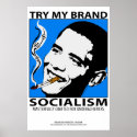 Political Satire Poster Obama Smoking Socialism posters