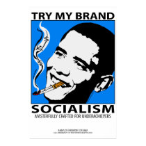 Political Satire Poster Obama Smoking Socialism posters