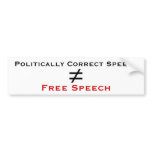 Politically Correct Speech isn't Free Speech Bumper Stickers