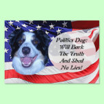 Politics Border Collie and American Flag Sign yard signs